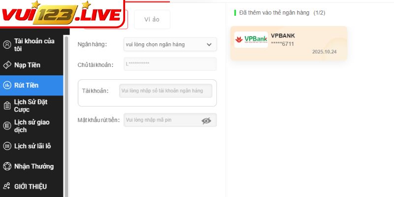 Chờ hệ thống xử lý lệnh và nhận vốn